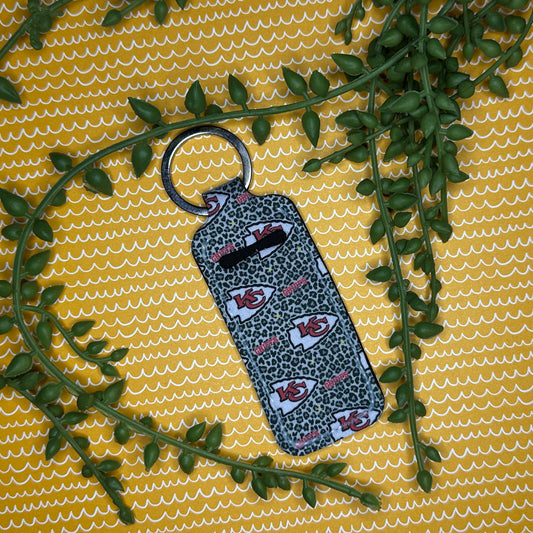 Leopard Chiefs Lip Balm Keychain