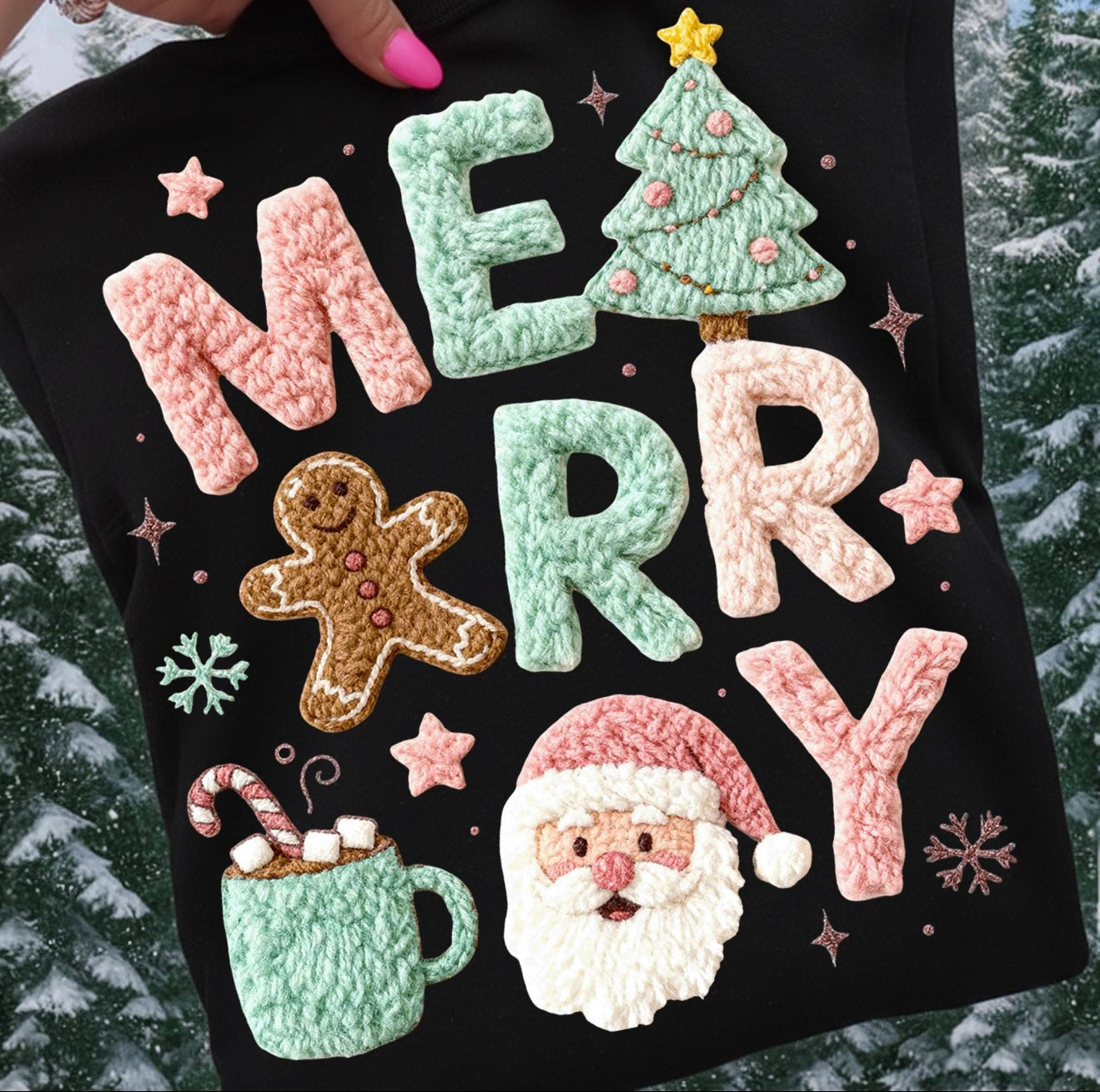 Pastel Merry Faux Yarn T-shirt