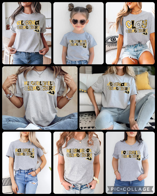 SEP School Specific Glitter Doodle T-Shirt - All Schools