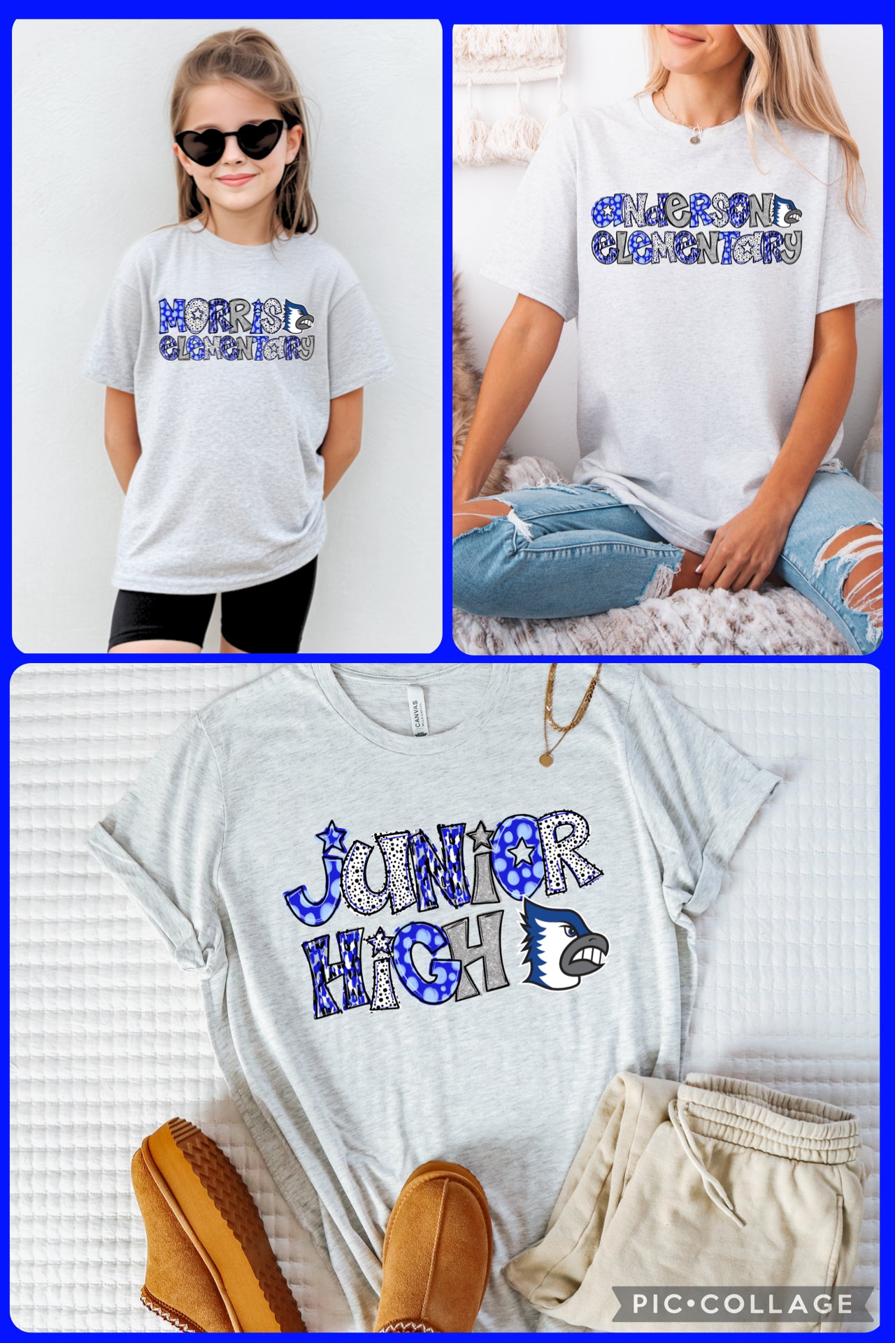 Bondurant-Farrar School Specific Glitter Doodle T-Shirt