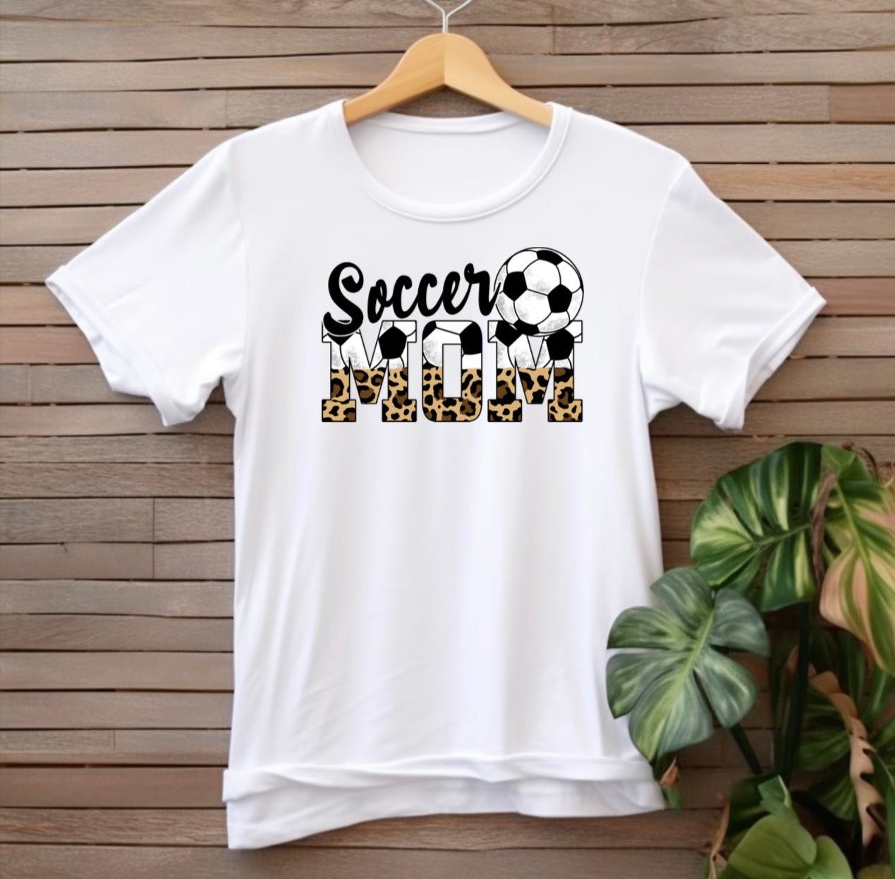 Soccer Mom with Leopard T-shirt