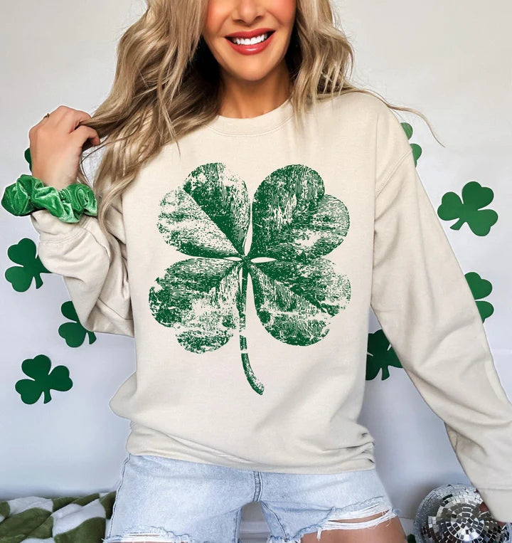 Distressed Shamrock Sweatshirt