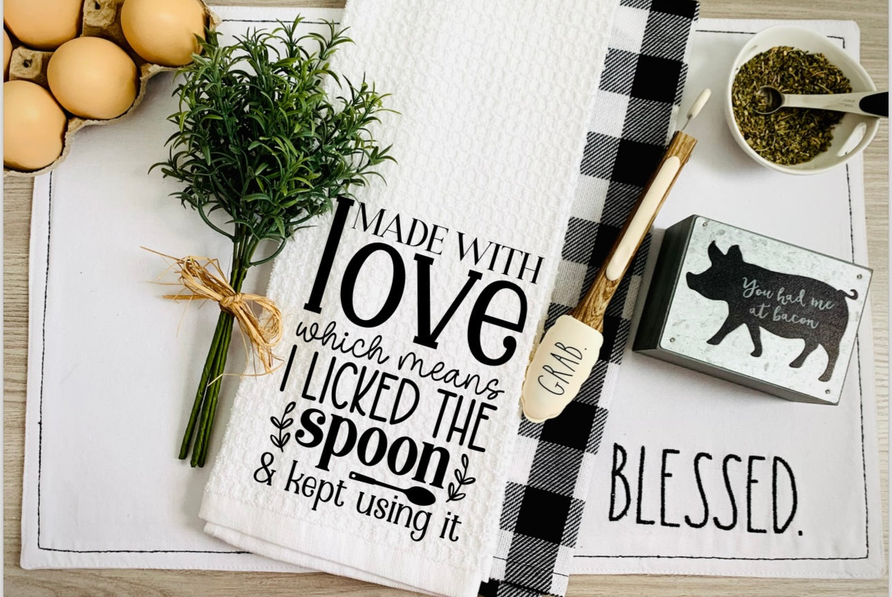 Made with Love, Lick the Spoon - Kitchen Towel