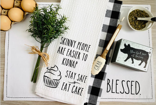 Stay Safe, Eat Cake - Kitchen Towel