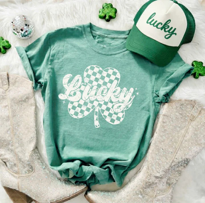 Lucky Checkered Shamrock T-shirt