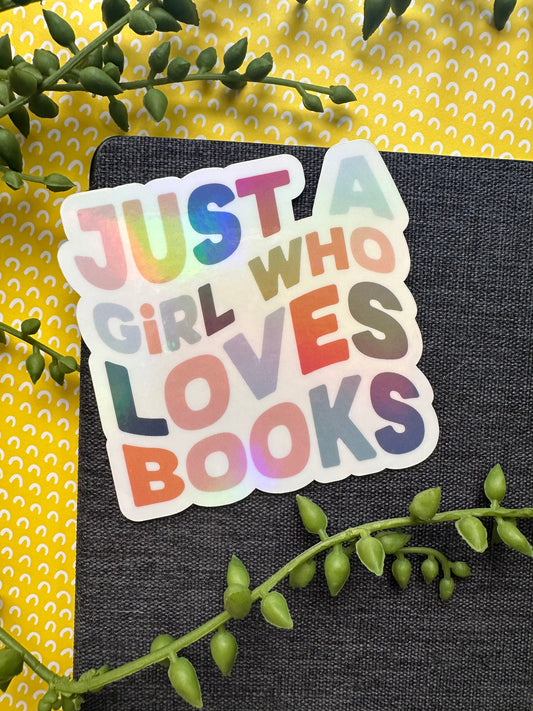 Girl Who Loves Books Sticker