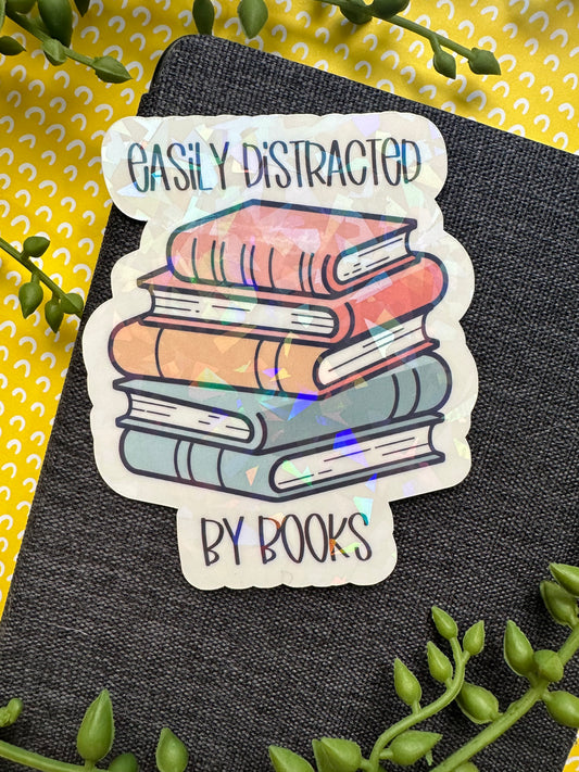 Distracted by Books Sticker