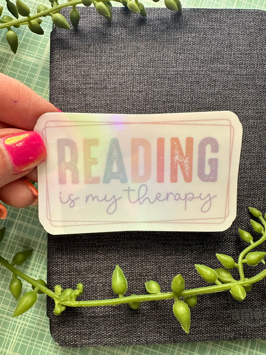 Reading is My Therapy Sticker