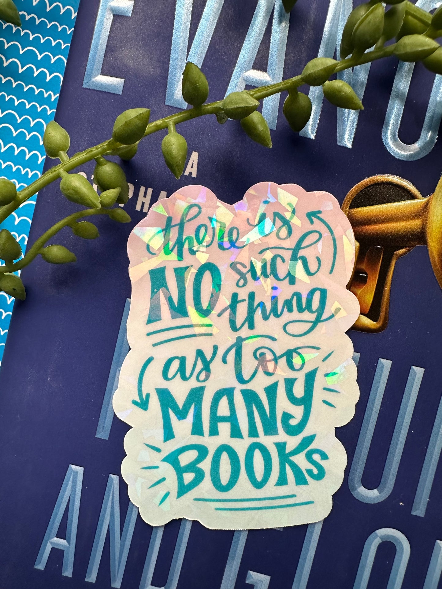 Too Many Books Sticker