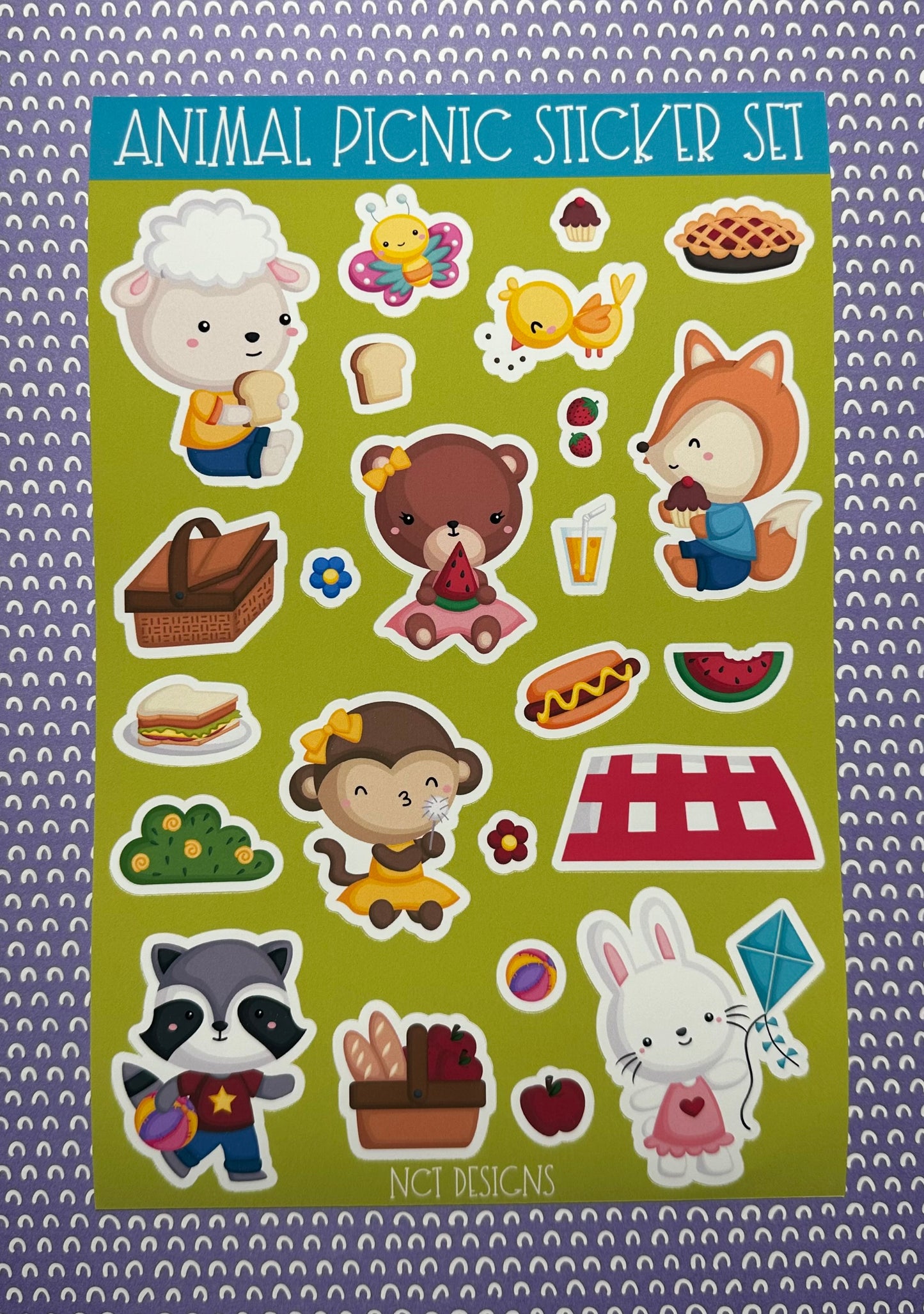 Animal Picnic Sticker Set