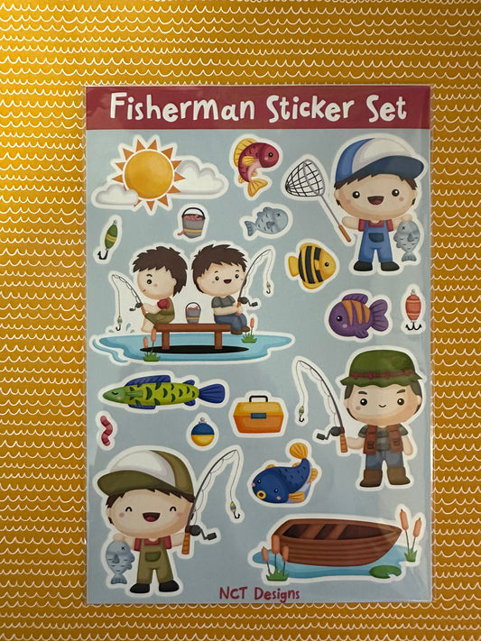 Fisherman Sticker Set