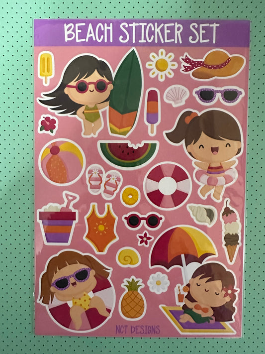 Girls on the Beach Sticker Set