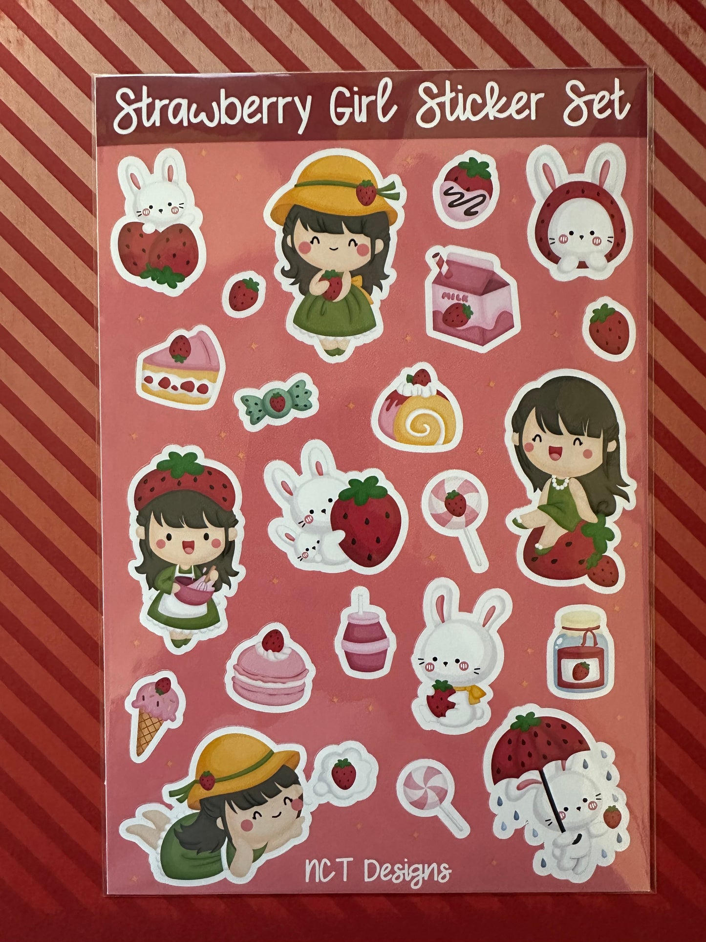 Strawberry Girl Sticker Set