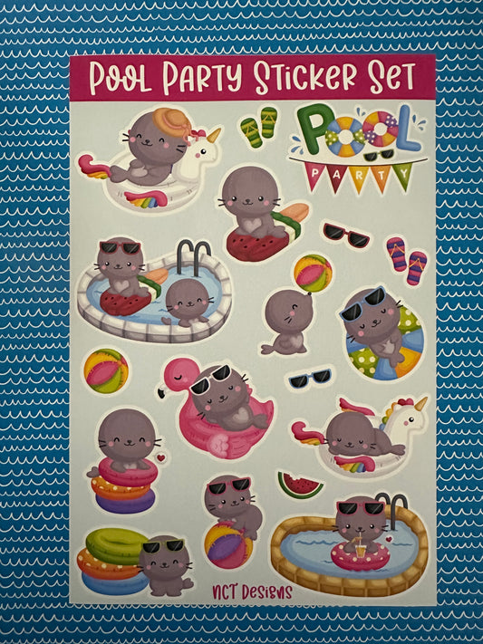 Pool Party Sticker Set