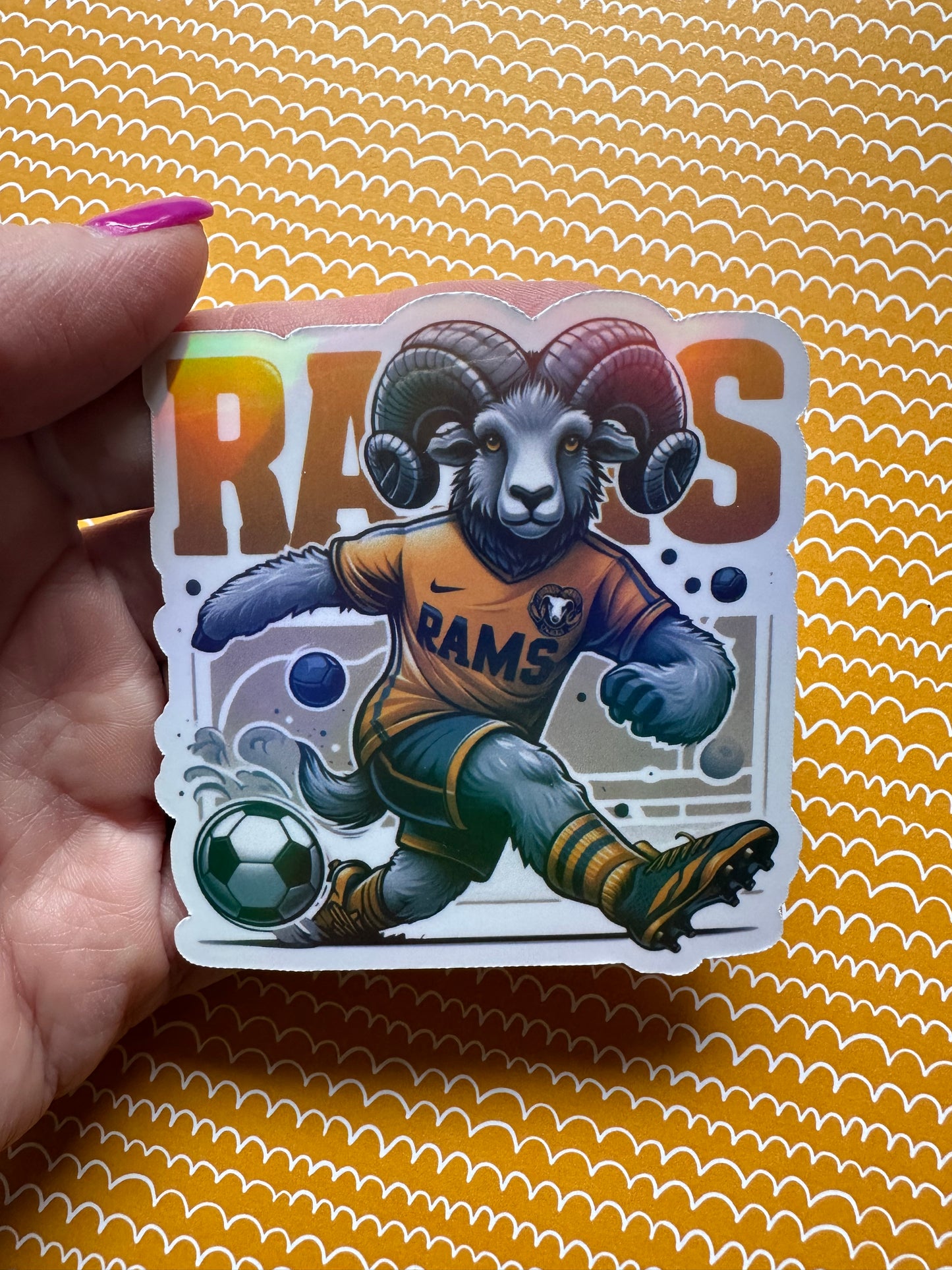 Rams Soccer Sticker