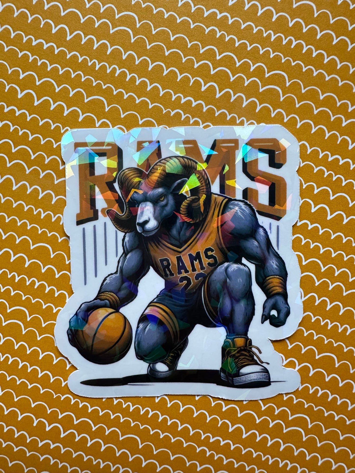 Rams Basketball Sticker