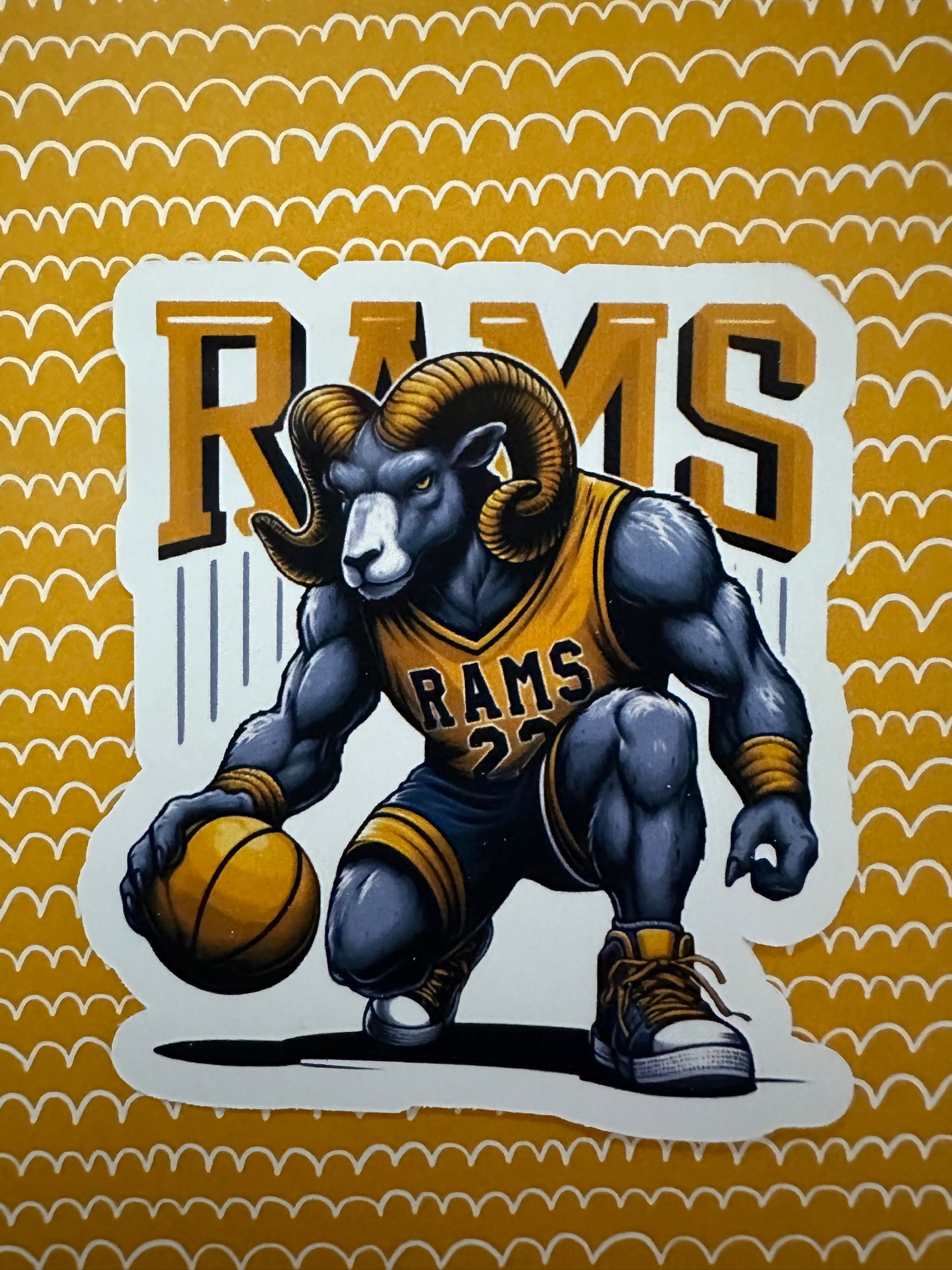 Rams Basketball Sticker