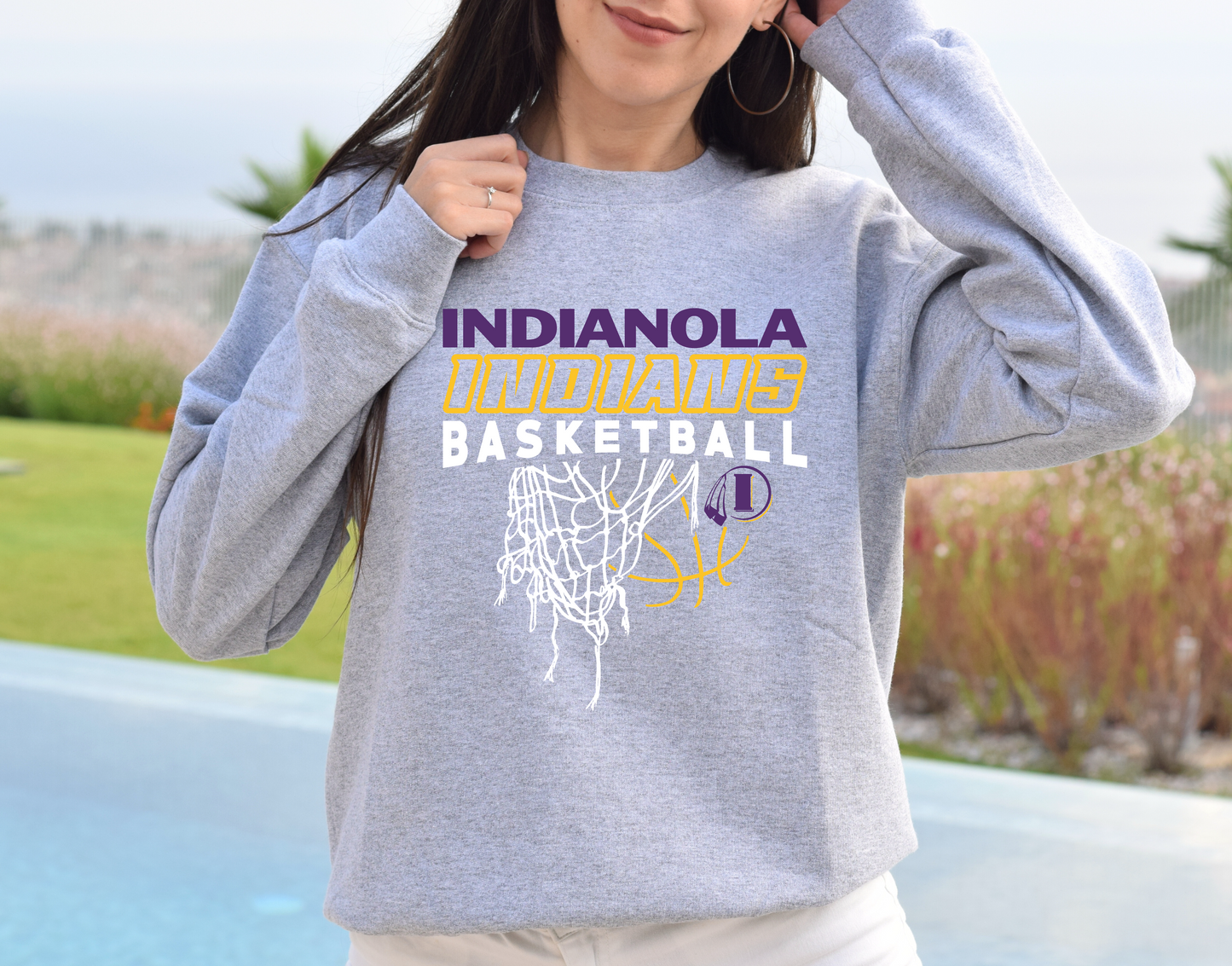 Indianola Indians Basketball Net Sweatshirt