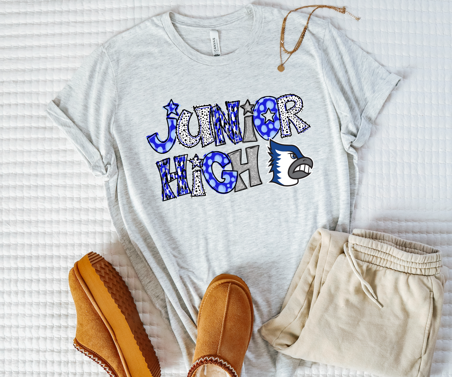 Bondurant-Farrar School Specific Glitter Doodle T-Shirt