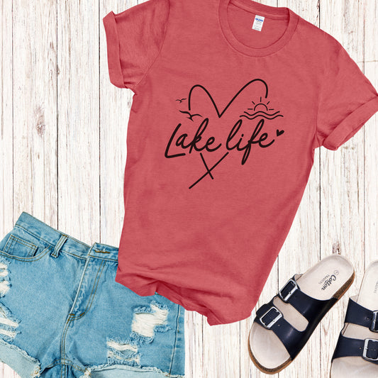 Lake Life Heart T-shirt