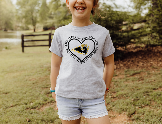 Learn, Lead, Live  Rams T-shirt