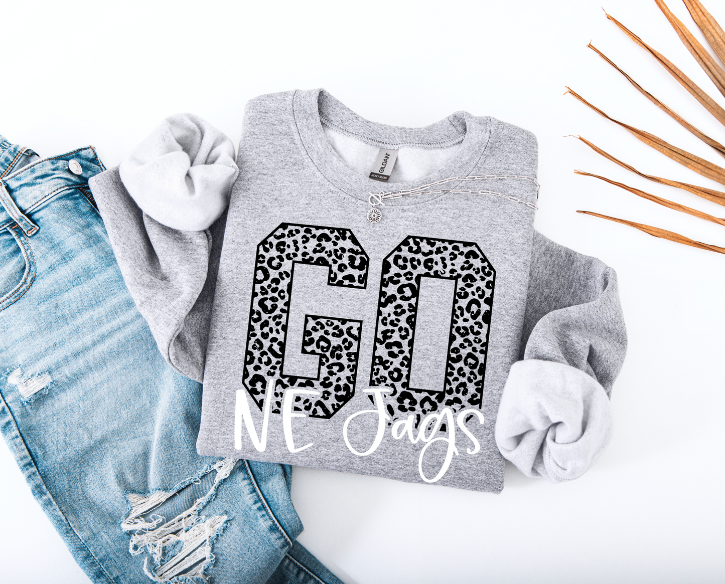 Go NE Jags Leopard Sweatshirt