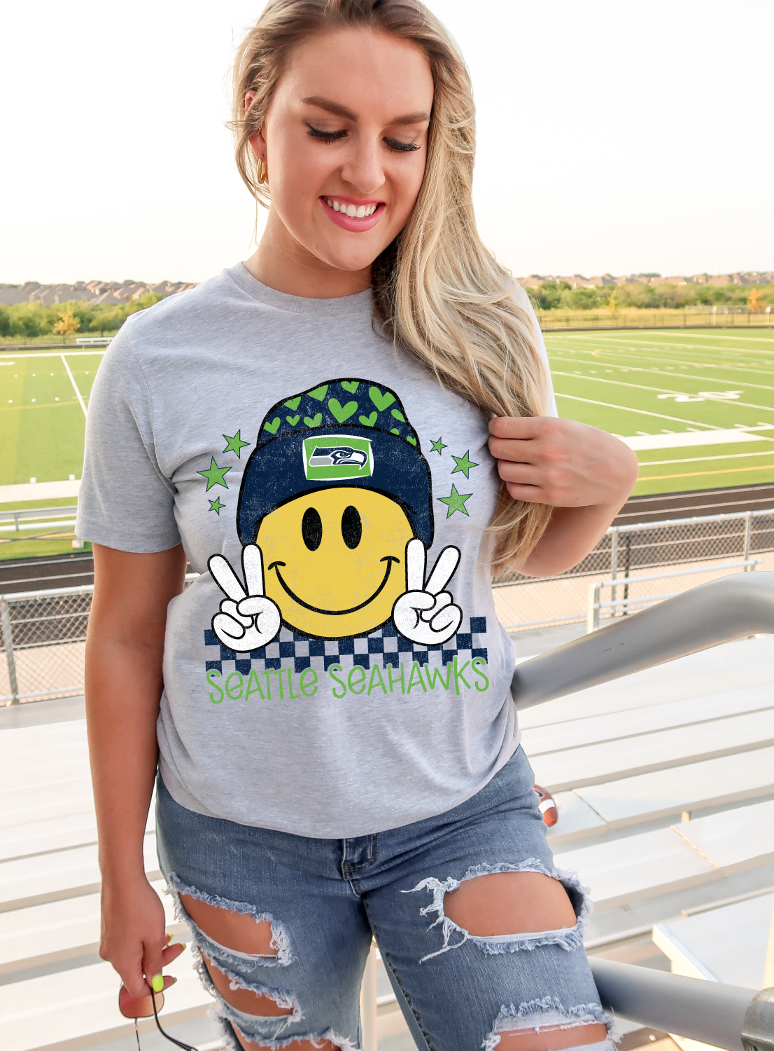 Seahawks Smiling Beanie T-shirt