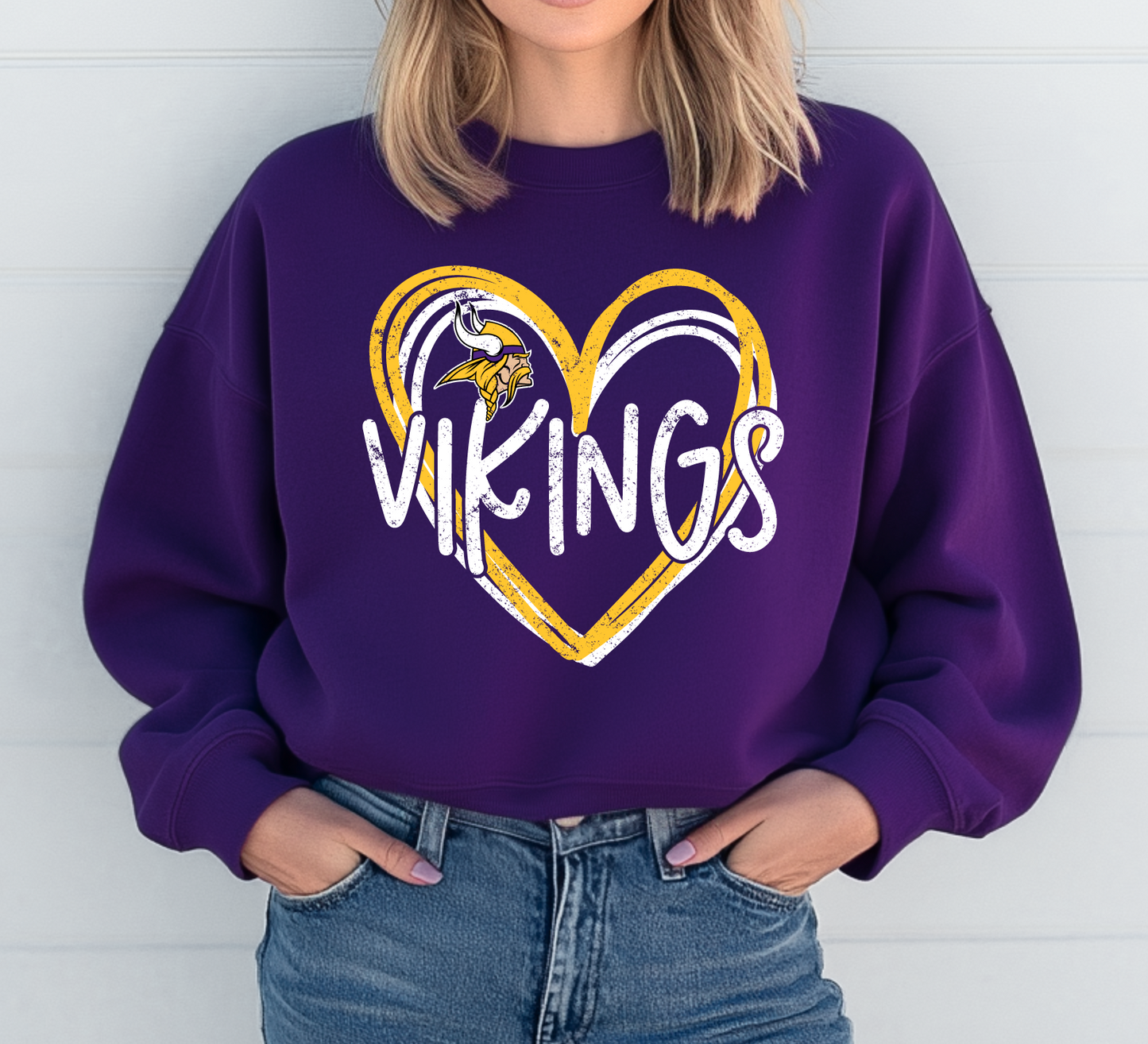 Double Heart Vikings Sweatshirt