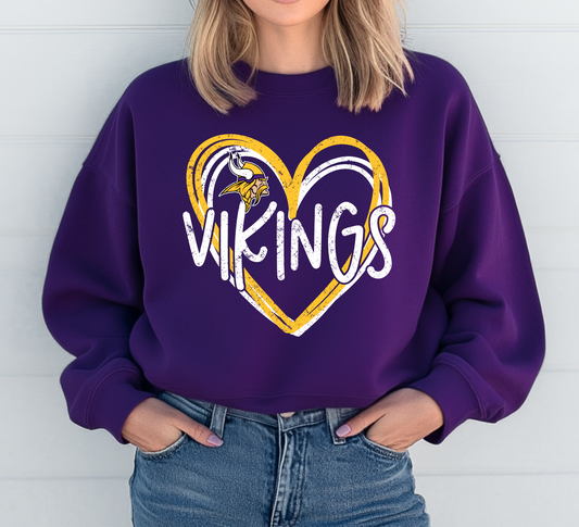 Double Heart Vikings Sweatshirt