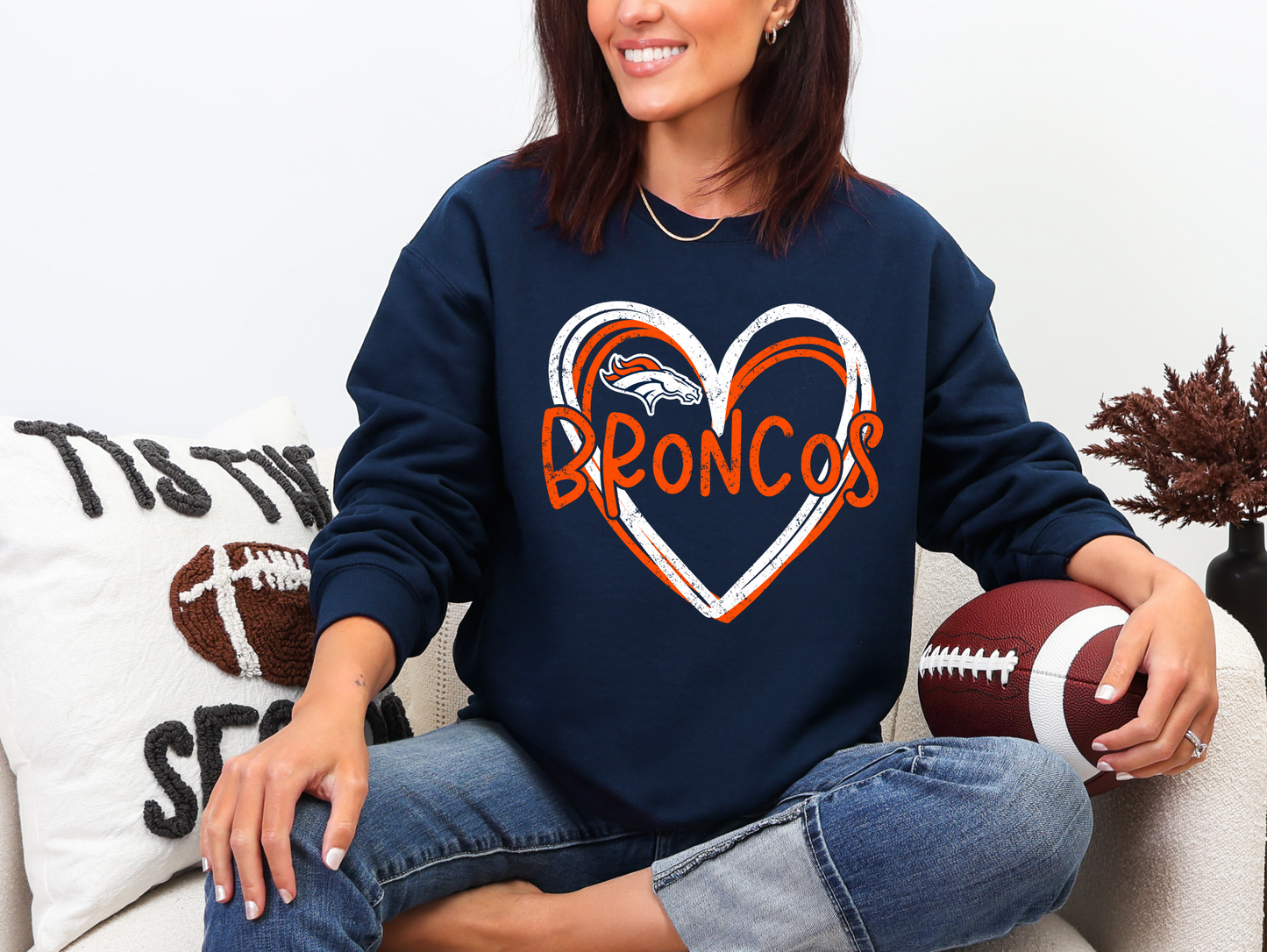 Double Heart Broncos Sweatshirt