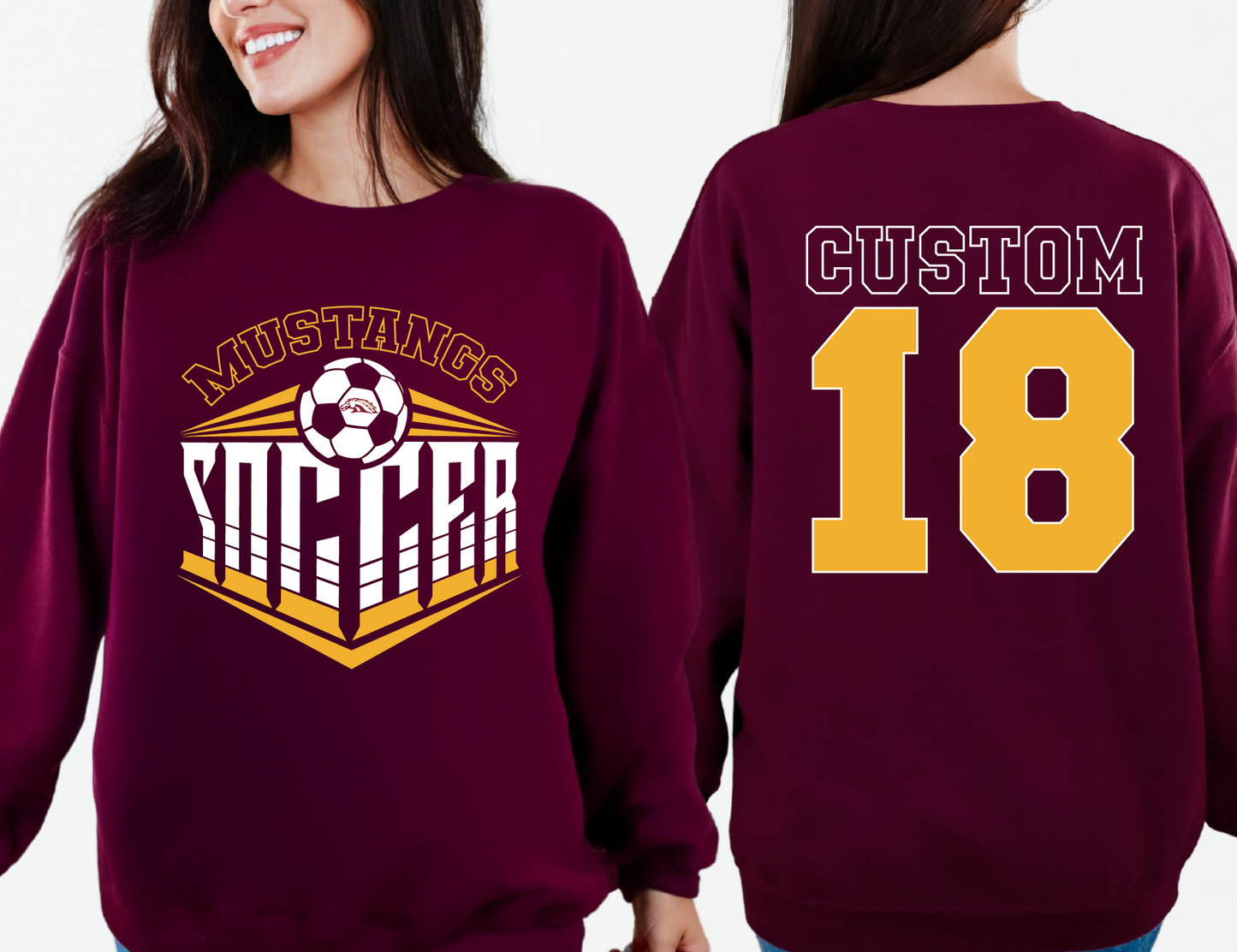 PCM Mustangs Soccer Sweatshirt - Customized