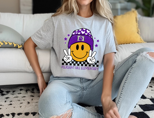 Pleasant Hill Elementary Smiling Beanie T-Shirt