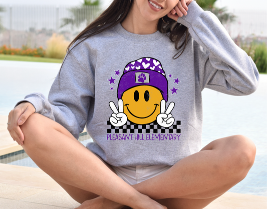 Pleasant Hill Elementary Smiling Beanie Sweatshirt