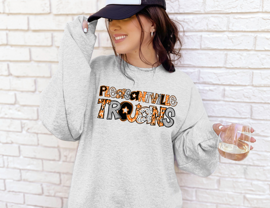 Pleasantville Trojans Doodle Sweatshirt