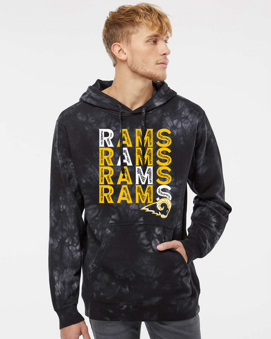 Stacked SEP Rams Tie Die Sweatshirt