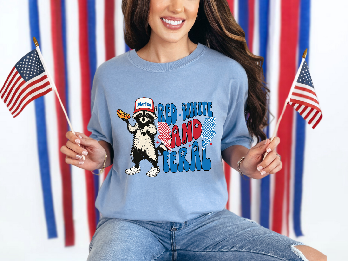Red, White, and Feral T-shirt