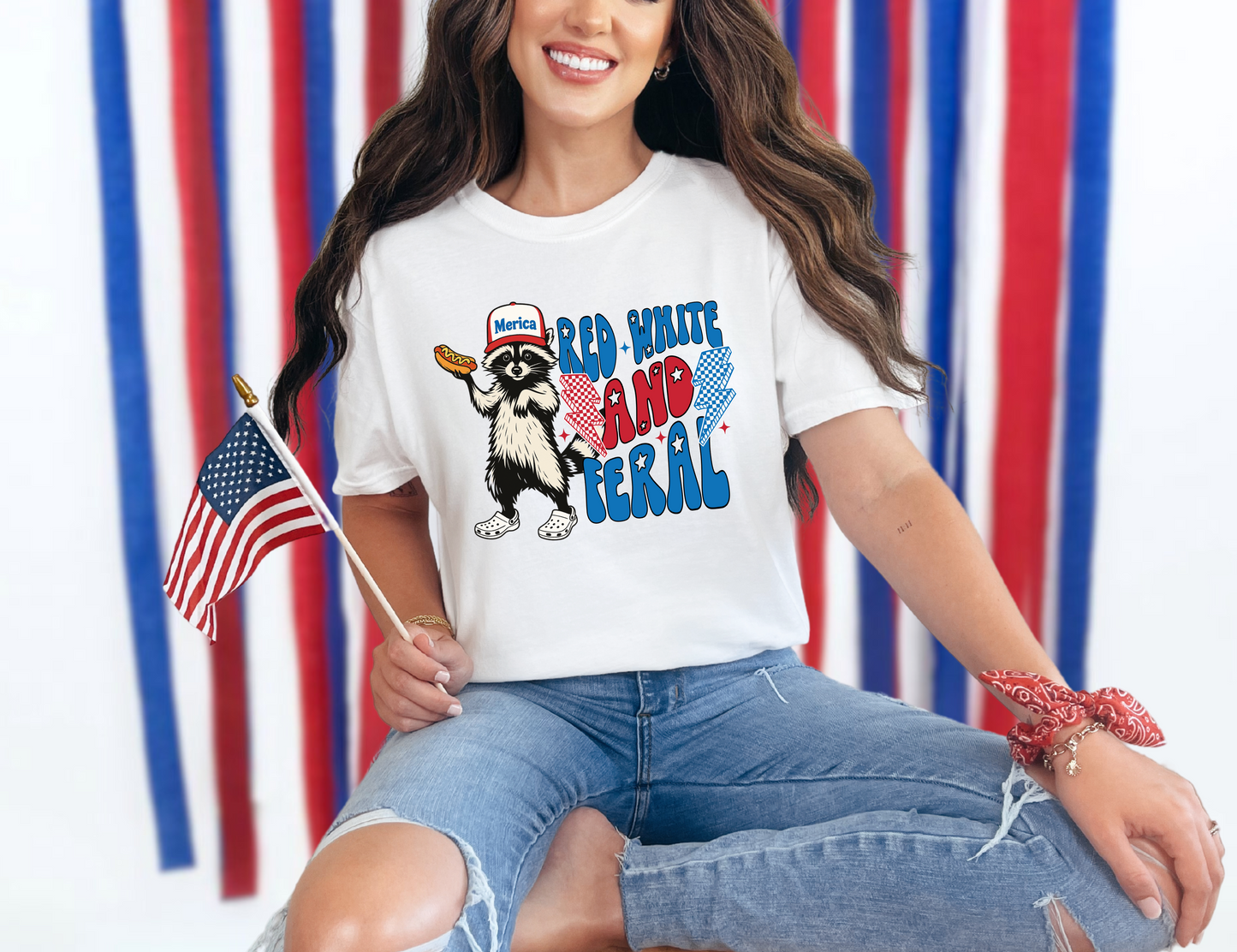 Red, White, and Feral T-shirt