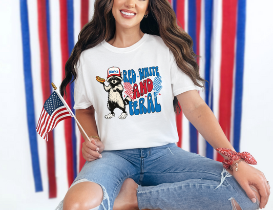 Red, White, and Feral T-shirt
