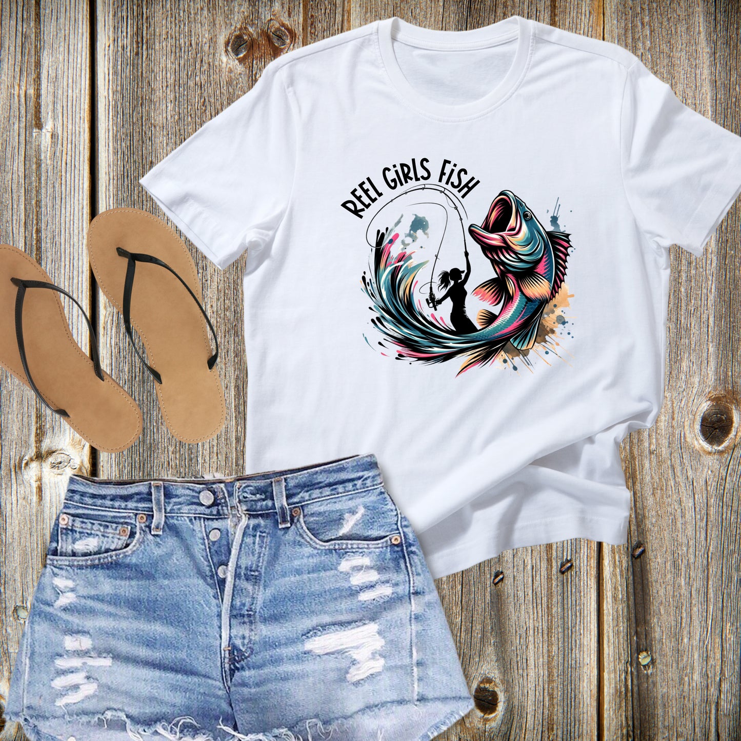 Reel Girls Fish Too T-shirt