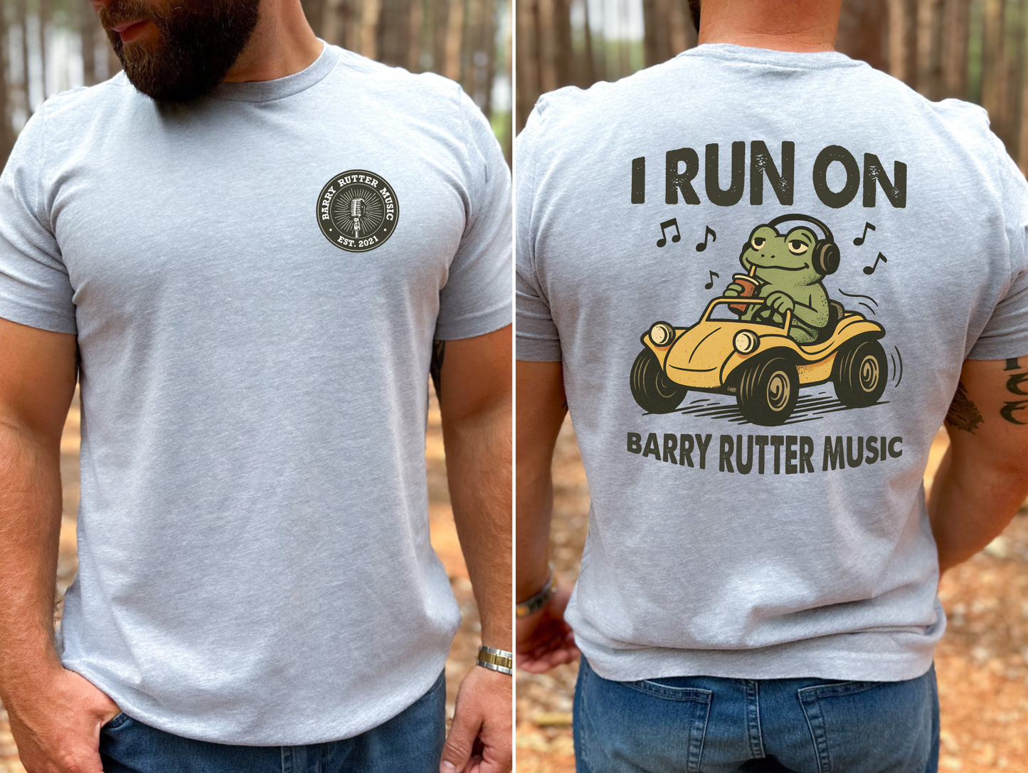 I Run on Barry Rutter Music T-shirt