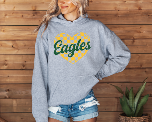 Eagles Checkered Heart Sweatshirt