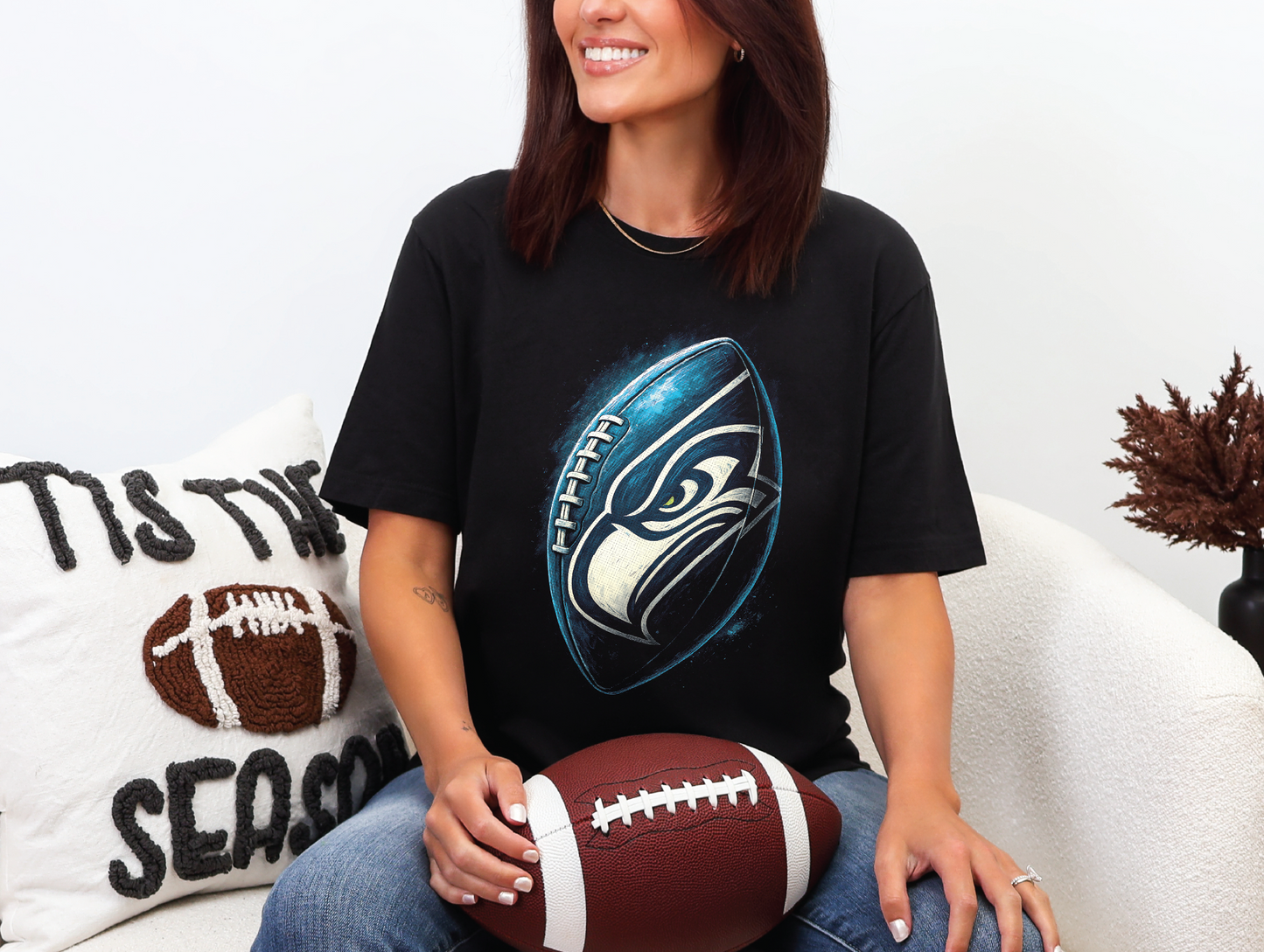 Seattle Seahawks Halftoned T-shirt - Multiple Designs