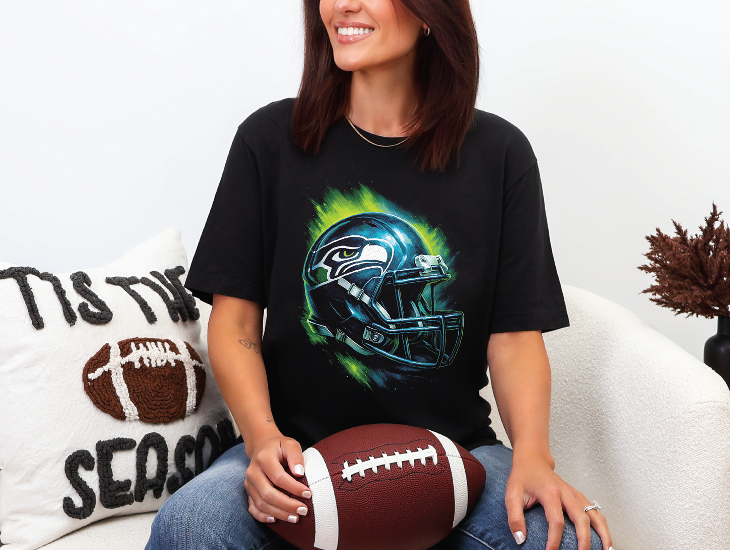 Seattle Seahawks Halftoned T-shirt - Multiple Designs