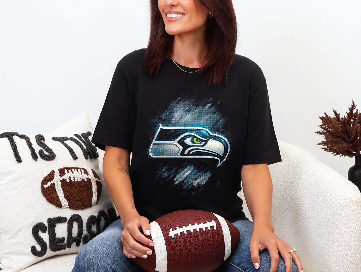 Seattle Seahawks Halftoned T-shirt - Multiple Designs