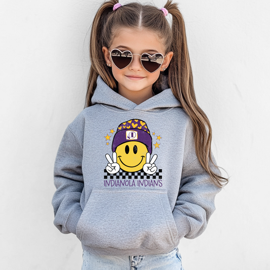 Indianola Indians Smiling Beanie Sweatshirt
