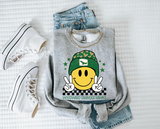 WG Hawks Smiling Beanie Sweatshirt