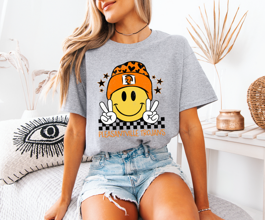 Pleasantville Trojans Smiling Beanie T-Shirt