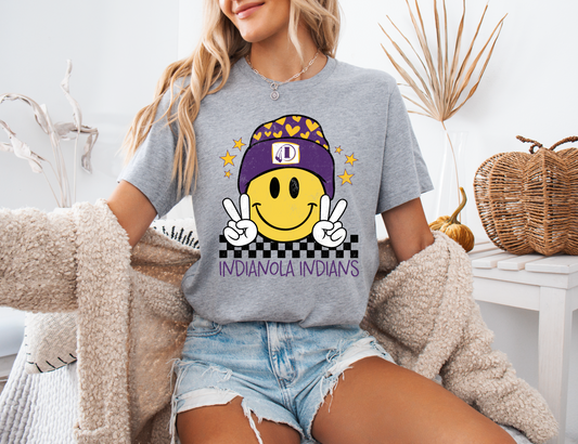 Indianola Indians Smiling Beanie T-Shirt