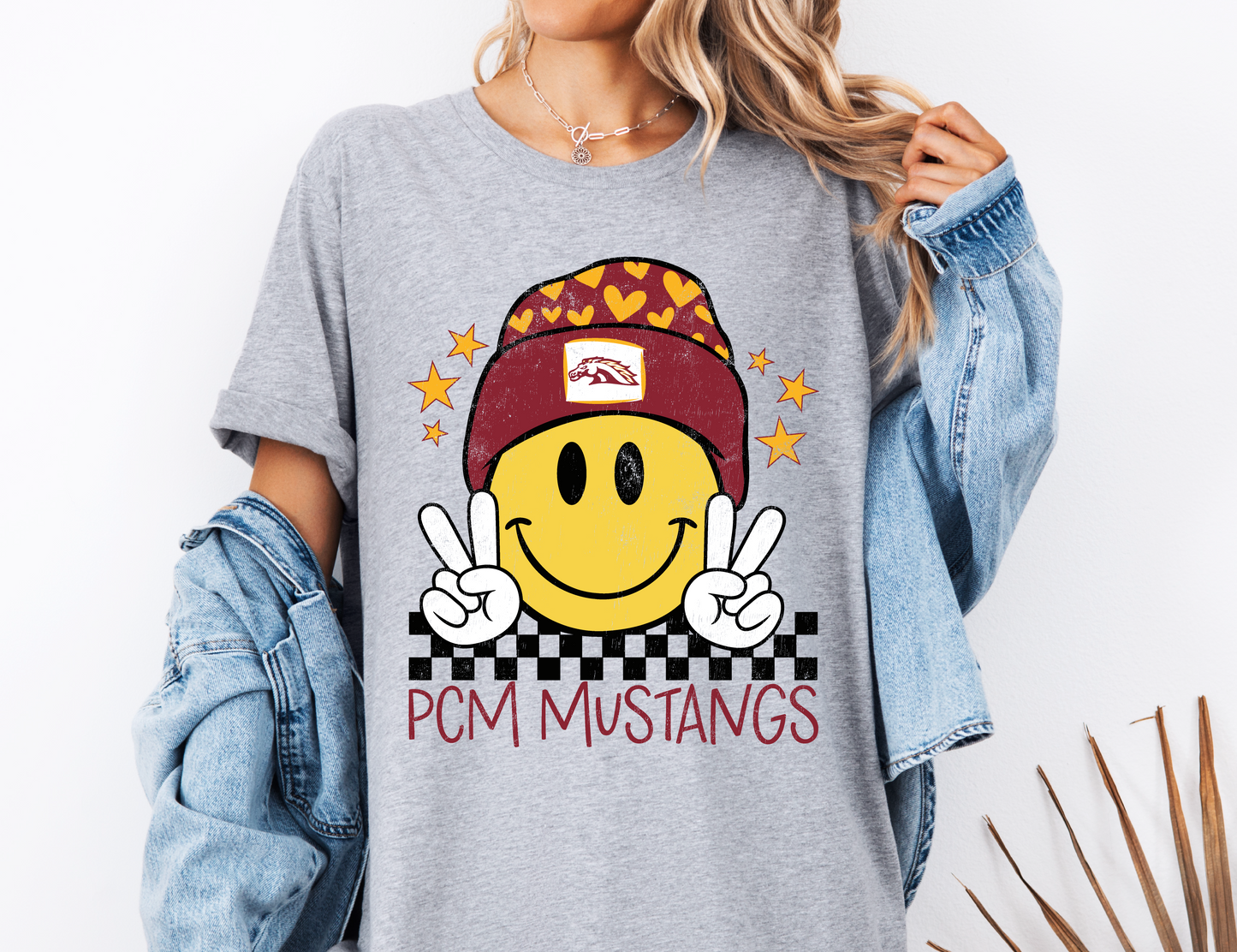 PCM Mustangs Smiling Beanie T-Shirt