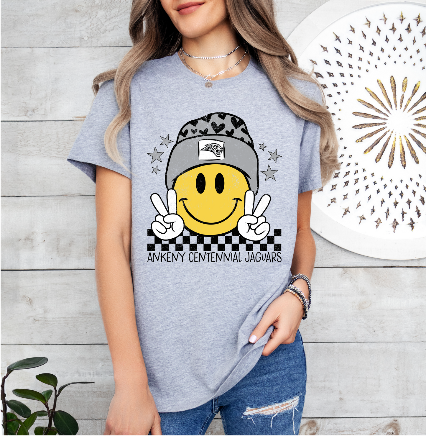 Ankeny Centennial Jaguars Smiling Beanie T-Shirt